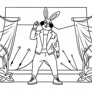 Bad Bunny Performing On Stage Coloring Page 5674-4535