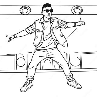 Bad Bunny Performing On Stage Coloring Page 5674-4536