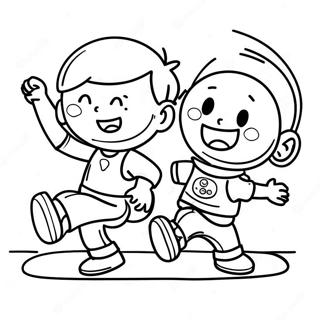 Energetic Kids Working Out Coloring Page 56752-47165