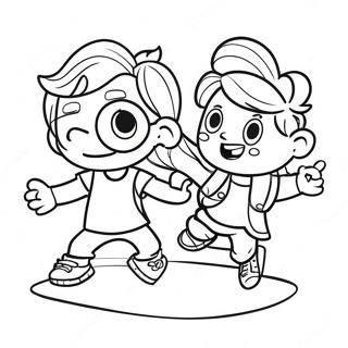 Energetic Kids Working Out Coloring Page 56752-47166