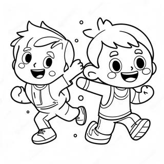 Energetic Kids Working Out Coloring Page 56752-47167