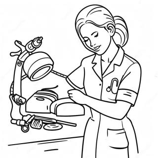 Vet Tech With Medical Equipment Coloring Page 56792-47200