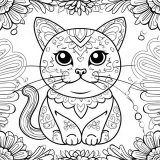 Sugar Skull Cat Coloring Page 56821-47213