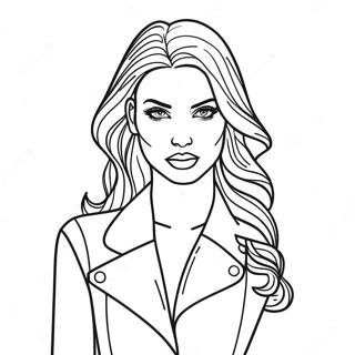 Fashionable Top Model Coloring Page 56832-47234