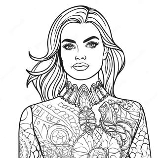 Fashionable Top Model Coloring Page 56832-47235