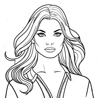 Fashionable Top Model Coloring Page 56832-47236