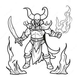 Diablo With Flames Coloring Page 56842-47242