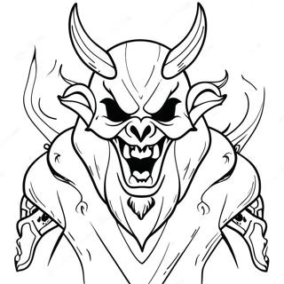 Diablo With Flames Coloring Page 56842-47243