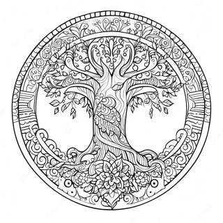 Unique Tree Of Life Mandala Coloring Page 56871-47262