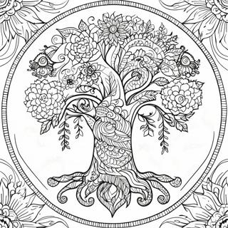 Unique Tree Of Life Mandala Coloring Page 56871-47263