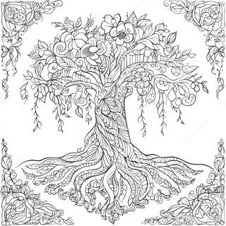 Unique Tree Of Life For Adults Coloring Pages