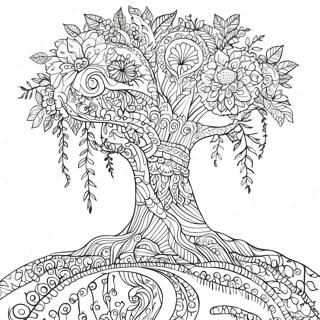 Intricate Tree Of Life Design Coloring Page 56872-47259