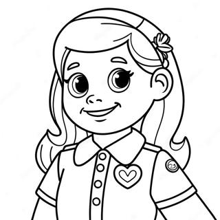 Brownie Girl Scout In Uniform Coloring Page 56922-47305