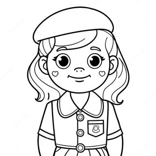 Brownie Girl Scout In Uniform Coloring Page 56922-47306