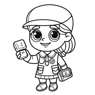 Brownie Girl Scout In Uniform Coloring Page 56922-47307