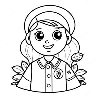 Brownie Girl Scout In Uniform Coloring Page 56922-47308