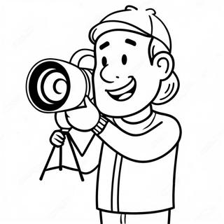 Excited Cameraman With Camera Coloring Page 5694-4557