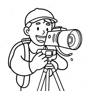 Excited Cameraman With Camera Coloring Page 5694-4558