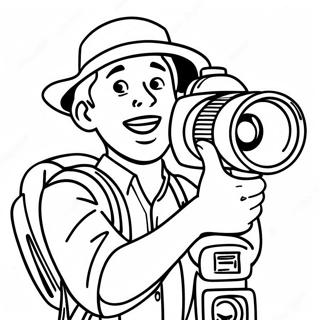 Excited Cameraman With Camera Coloring Page 5694-4559