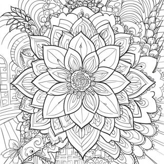 Intricate Lotus Blossom Coloring Page 56952-47325