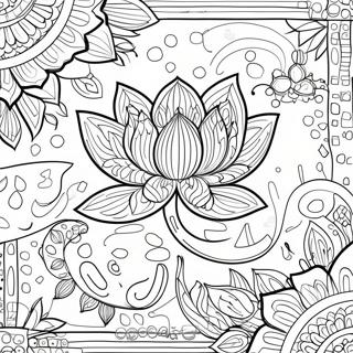 Intricate Lotus Blossom Coloring Page 56952-47326