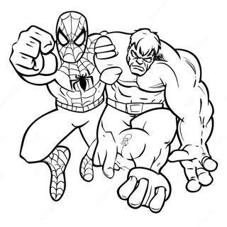 Spiderman And Hulk Coloring Page 56961-47330