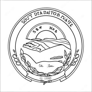 South Dakota State Flag Coloring Page 56971-47348