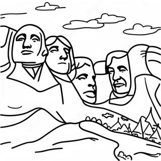 Mount Rushmore Scenic View Coloring Page 56972-47338