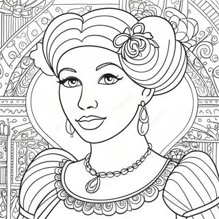 Elegant Queen Of Hearts Coloring Page 56982-47349