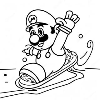 Ice Mario Sliding On Ice Coloring Page 56992-47357