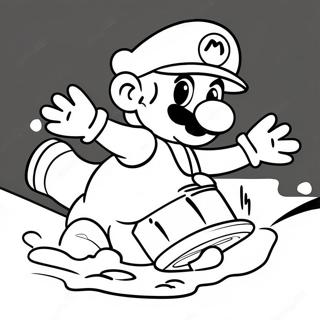 Ice Mario Sliding On Ice Coloring Page 56992-47359