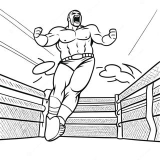 Detailed Wwe Wrestler Jumping On Opponent Coloring Page 57002-47365