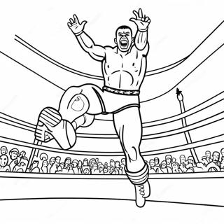 Detailed Wwe Wrestler Jumping On Opponent Coloring Page 57002-47366