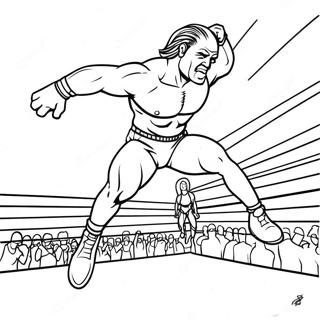 Detailed Wwe Wrestler Jumping On Opponent Coloring Page 57002-47367