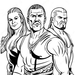 Wwe Superstars In Action Coloring Page 57043-47393