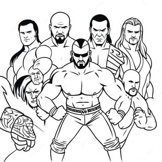 Wwe Superstars In Action Coloring Page 57043-47395