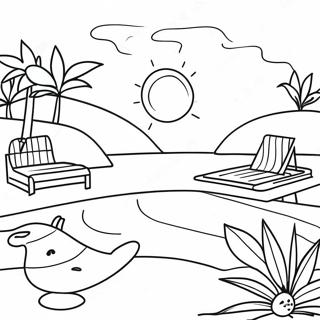 Sunny Day At The Pool Coloring Page 5704-4565