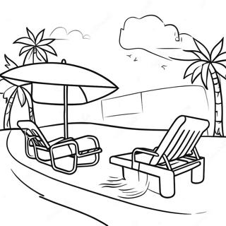 Sunny Day At The Pool Coloring Page 5704-4566