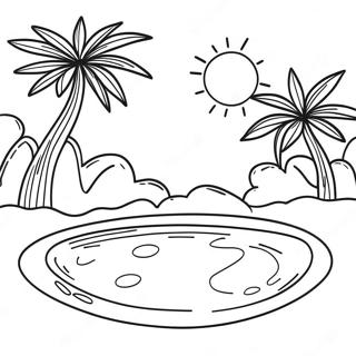 Sunny Day At The Pool Coloring Page 5704-4567