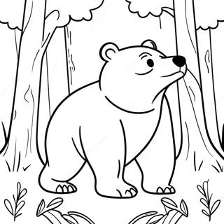 Ferocious Bear In The Forest Coloring Page 57103-47437