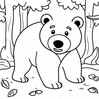 Ferocious Bear In The Forest Coloring Page 57103-47438