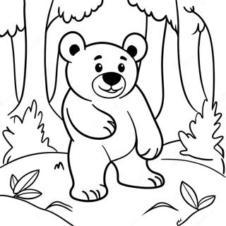 Ferocious Bear In The Forest Coloring Page 57103-47440