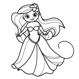 Ariel Dress Coloring Pages