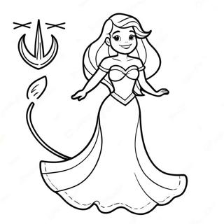 Sparkling Ariel Dress Coloring Page 57143-47473