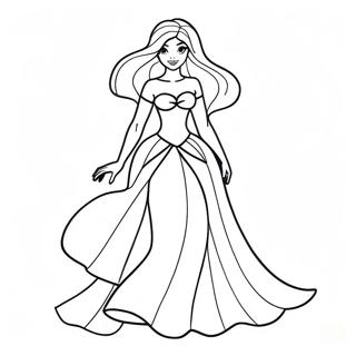 Sparkling Ariel Dress Coloring Page 57143-47474