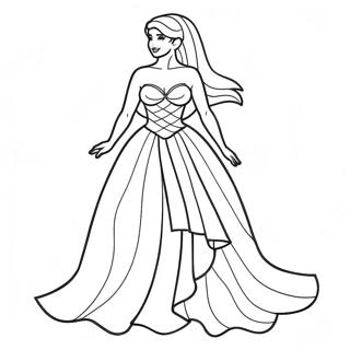 Sparkling Ariel Dress Coloring Page 57143-47476