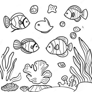 Colorful Coral Reef Coloring Page 5714-4573