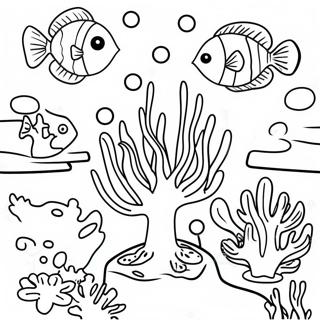 Colorful Coral Reef Coloring Page 5714-4574