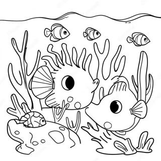 Colorful Coral Reef Coloring Page 5714-4575