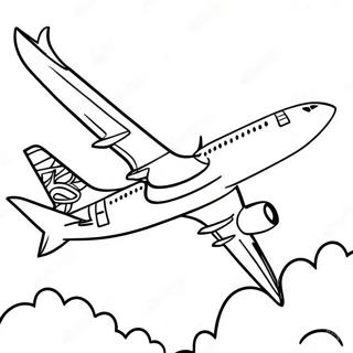 Southwest Airlines Plane In Flight Coloring Page 57163-47551